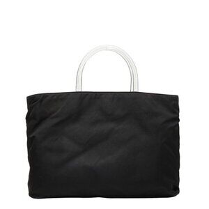 Prada Tote Black Nylon Plastic